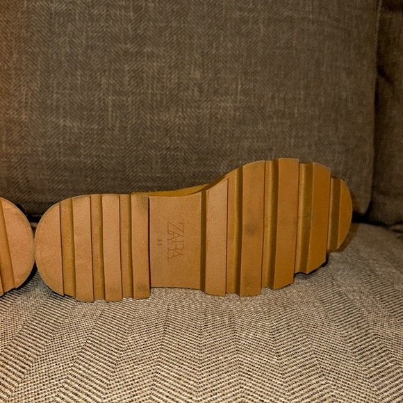 NWT Zara Brown 2” Stylish Platform Boots Shoes Womens Size 5 - Picture 8 of 15